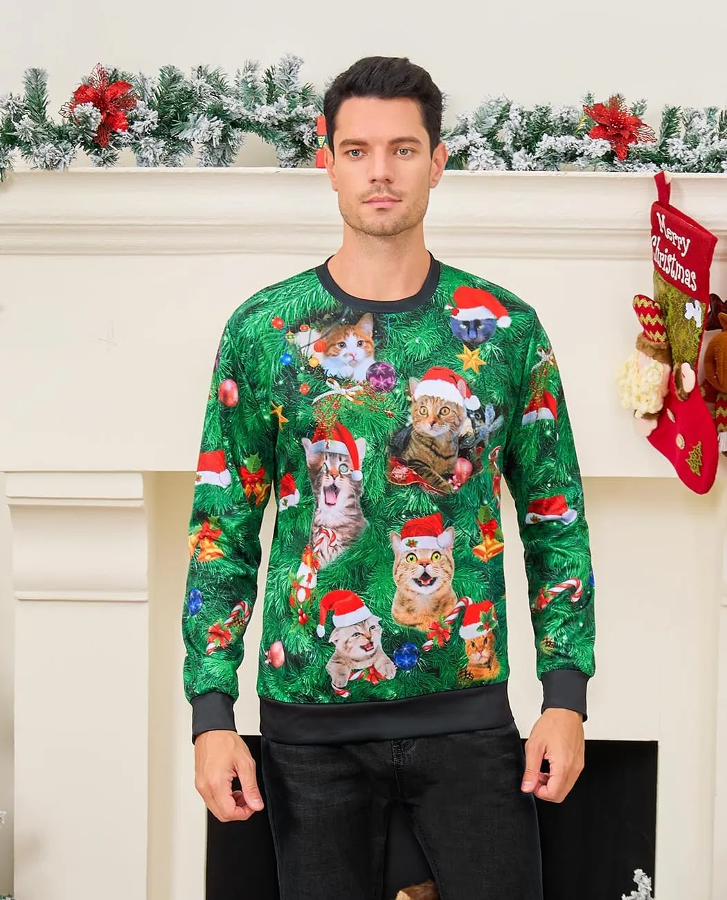 Goodstoworld Mens/Womens Ugliest Christmas Sweatshirt 3D Unique Hilarious Graphic Pullover Shirt S-4XL