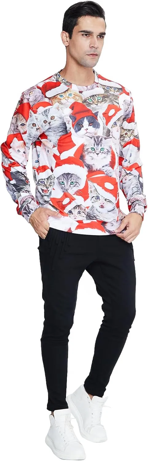 Goodstoworld Mens/Womens Ugliest Christmas Sweatshirt 3D Unique Hilarious Graphic Pullover Shirt S-4XL