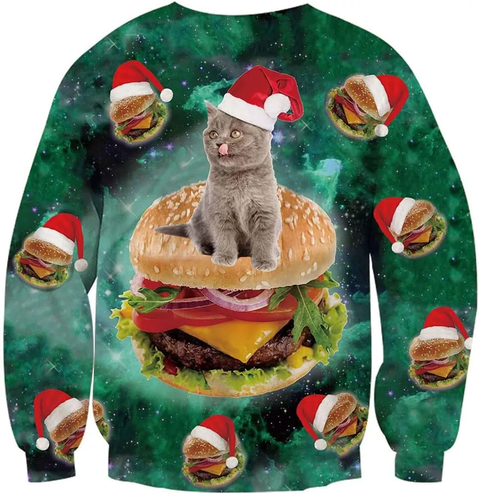 Goodstoworld Mens/Womens Ugliest Christmas Sweatshirt 3D Unique Hilarious Graphic Pullover Shirt S-4XL