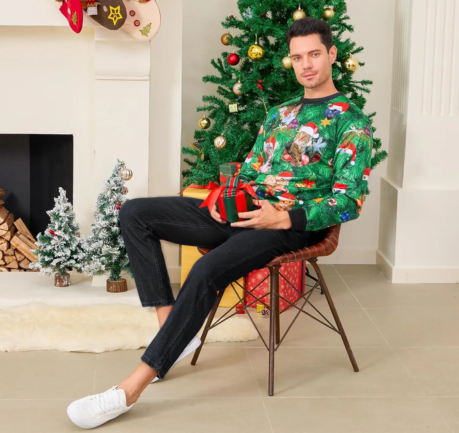 Goodstoworld Mens/Womens Ugliest Christmas Sweatshirt 3D Unique Hilarious Graphic Pullover Shirt S-4XL