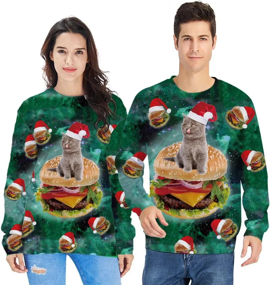 Goodstoworld Mens/Womens Ugliest Christmas Sweatshirt 3D Unique Hilarious Graphic Pullover Shirt S-4XL