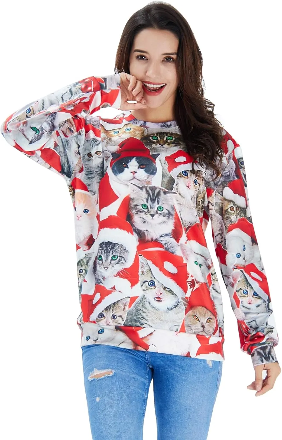 Goodstoworld Mens/Womens Ugliest Christmas Sweatshirt 3D Unique Hilarious Graphic Pullover Shirt S-4XL