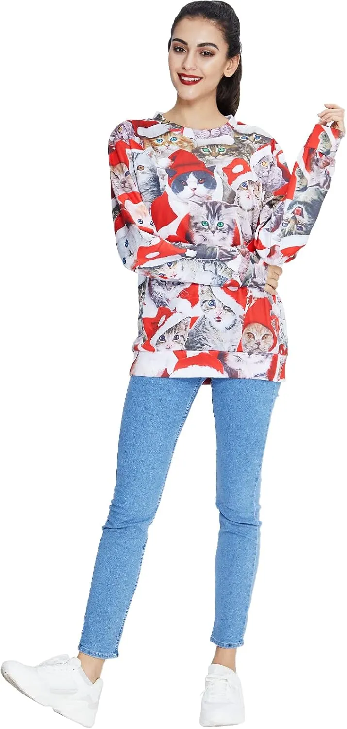 Goodstoworld Mens/Womens Ugliest Christmas Sweatshirt 3D Unique Hilarious Graphic Pullover Shirt S-4XL