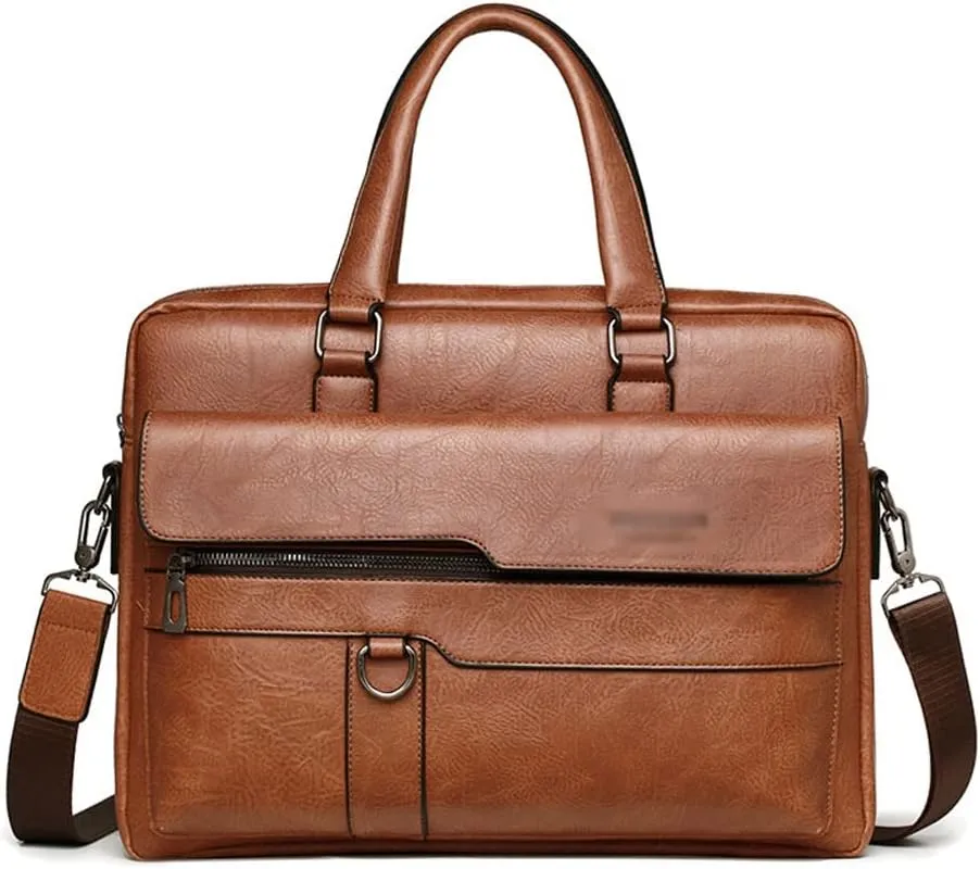 HBJWOV Men's Tote Briefcase File Bag Leather Travel Bag File Cross-body Backpack