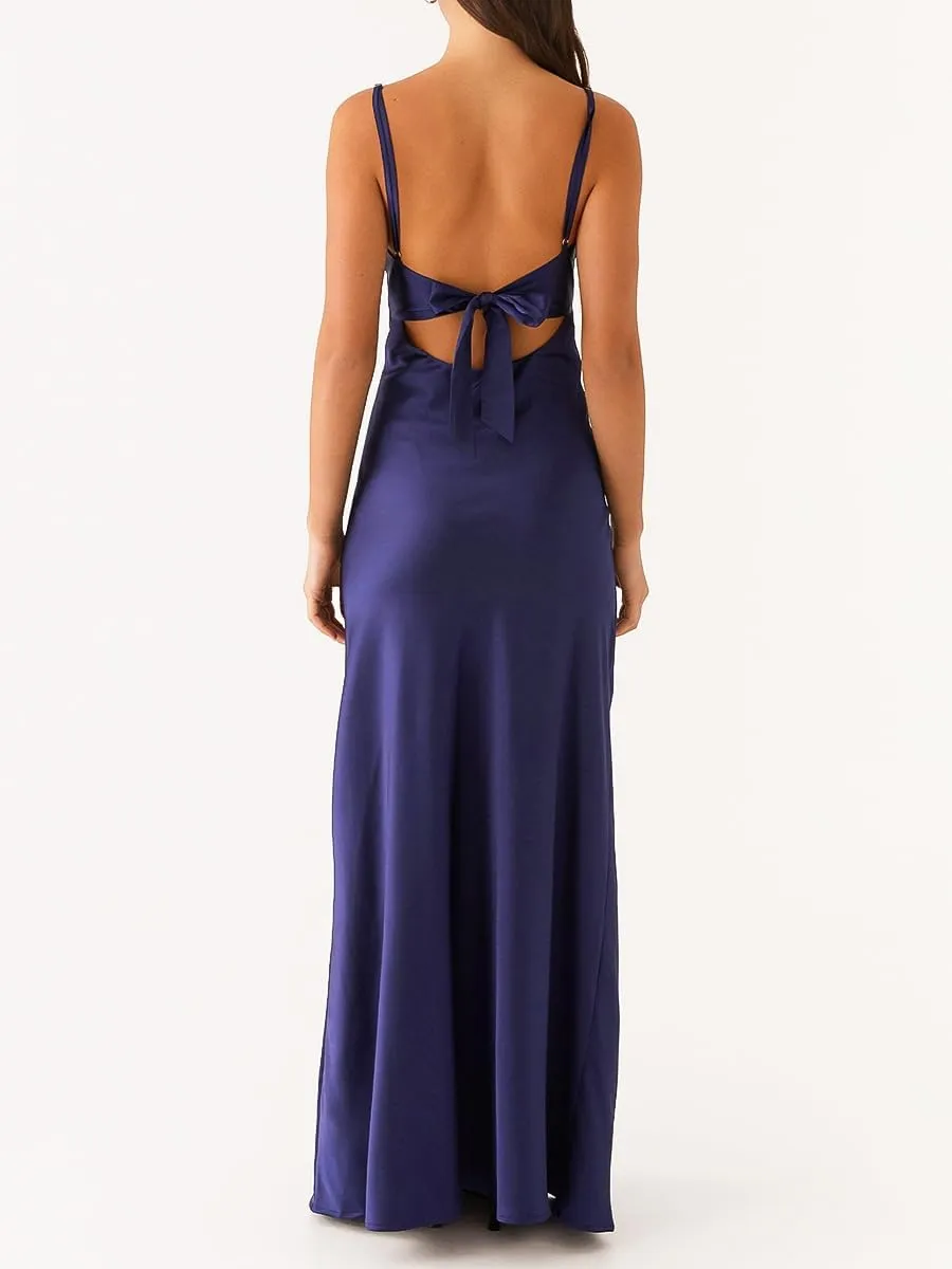 HENGEN 2025 Sexy Women's High-end Fashion Outfit with Hollowed Out V-Neck Camisole Dress, Backless Dress, Long Skirt