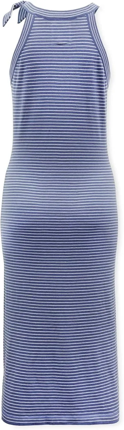 Hope & Henry Women's Short Sleeve Tie-Front Knit Dress