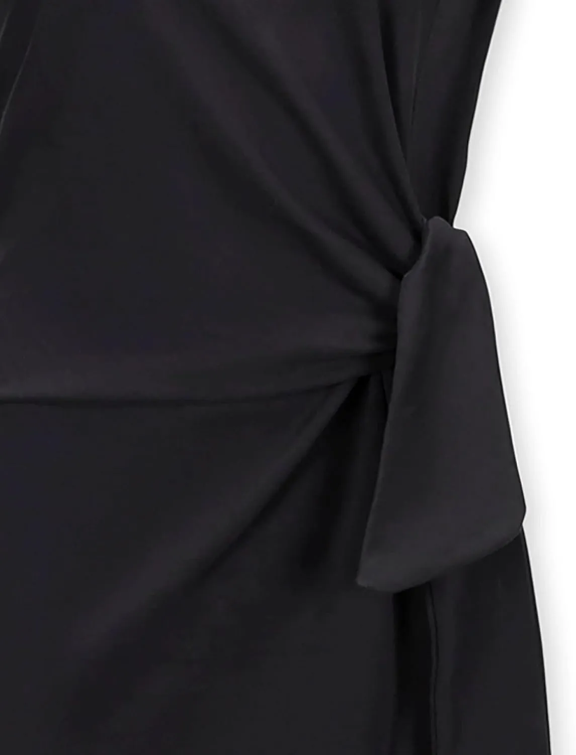 Hope & Henry Women's Short Sleeve Tie-Front Knit Dress