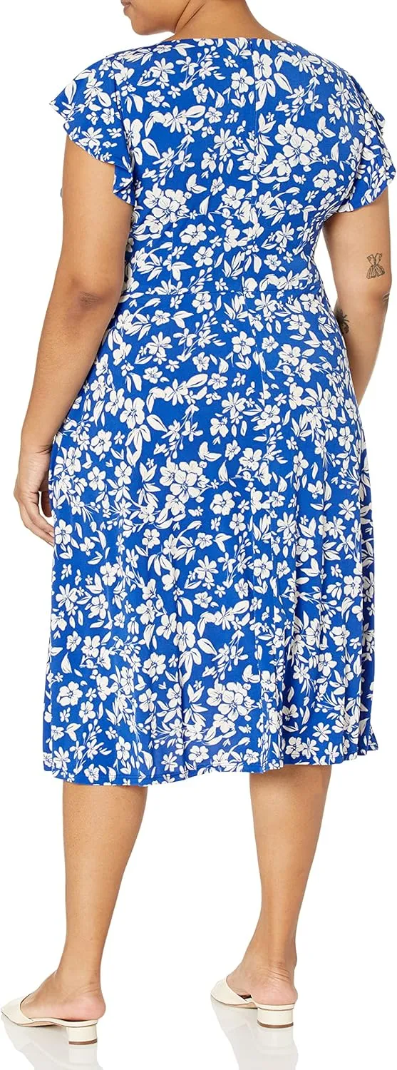 Jessica Howard Women's Plus Style Midi Cap Sleeve Knit