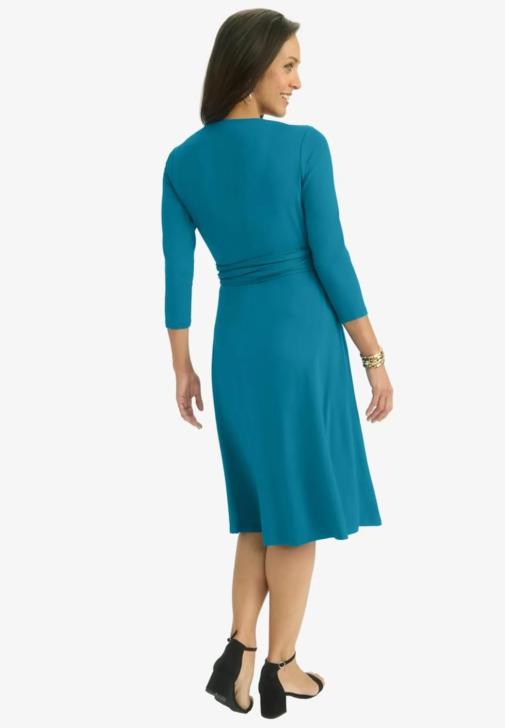 Jessica London Women's Plus Size Sweetheart Wrap Midi Dress