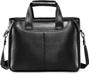JSEIAJB Men's foreskin leather crossbody bag, horizontal shoulder briefcase