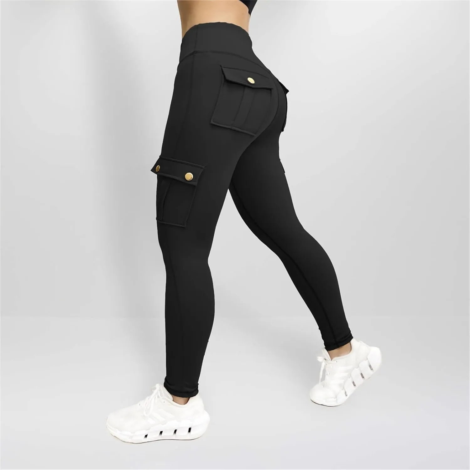 Kubbon Women's Yoga Leggings Butt Lifting Cargo Pants High Waist Tummy Control Workout Pants Lounge Trousers with Pockets