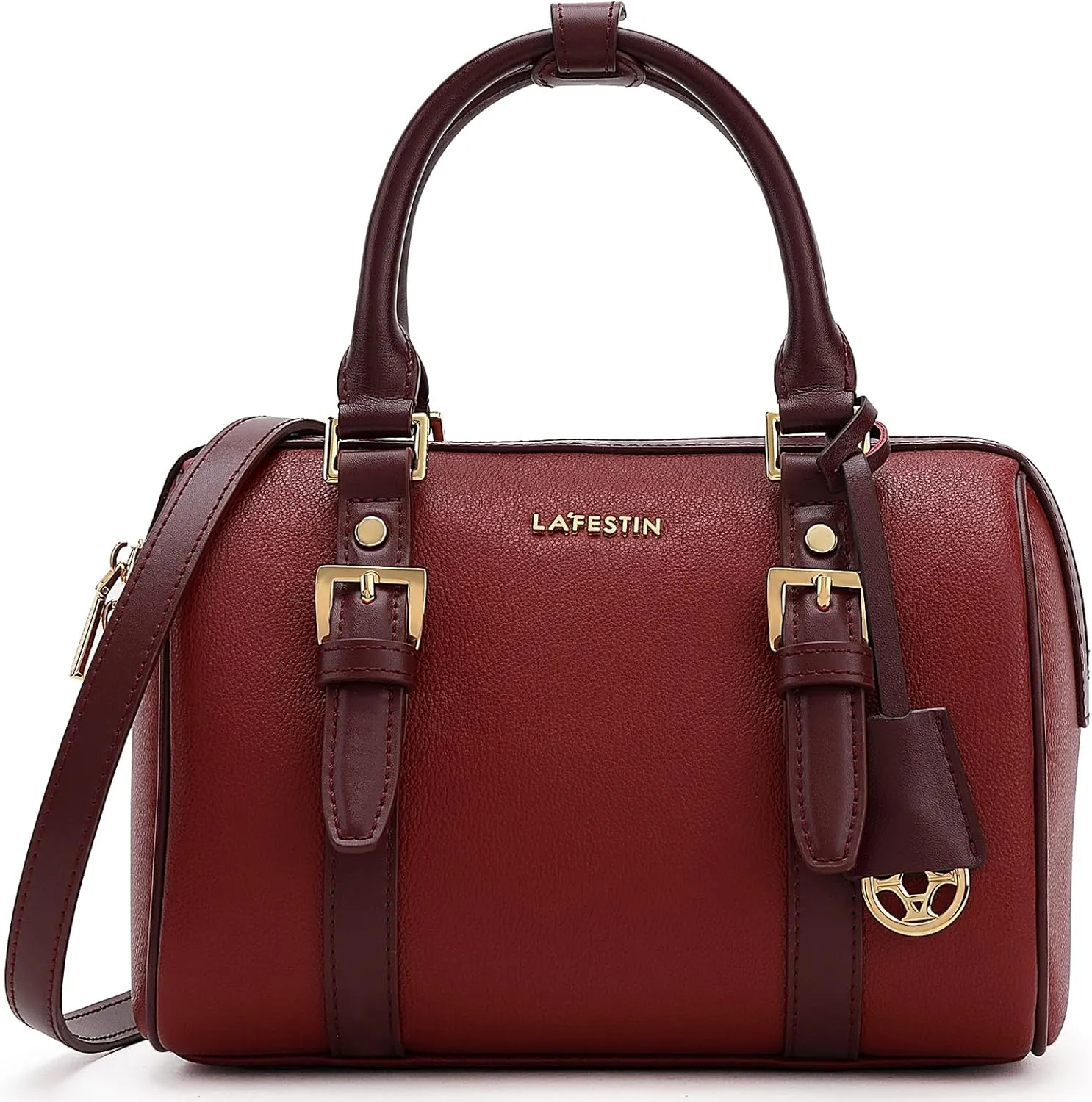 LA FESTIN Top Handle Purse Stylish Handbag Crossbody Satchel Barrel Bag with Adjustable Strap for Daily Travel