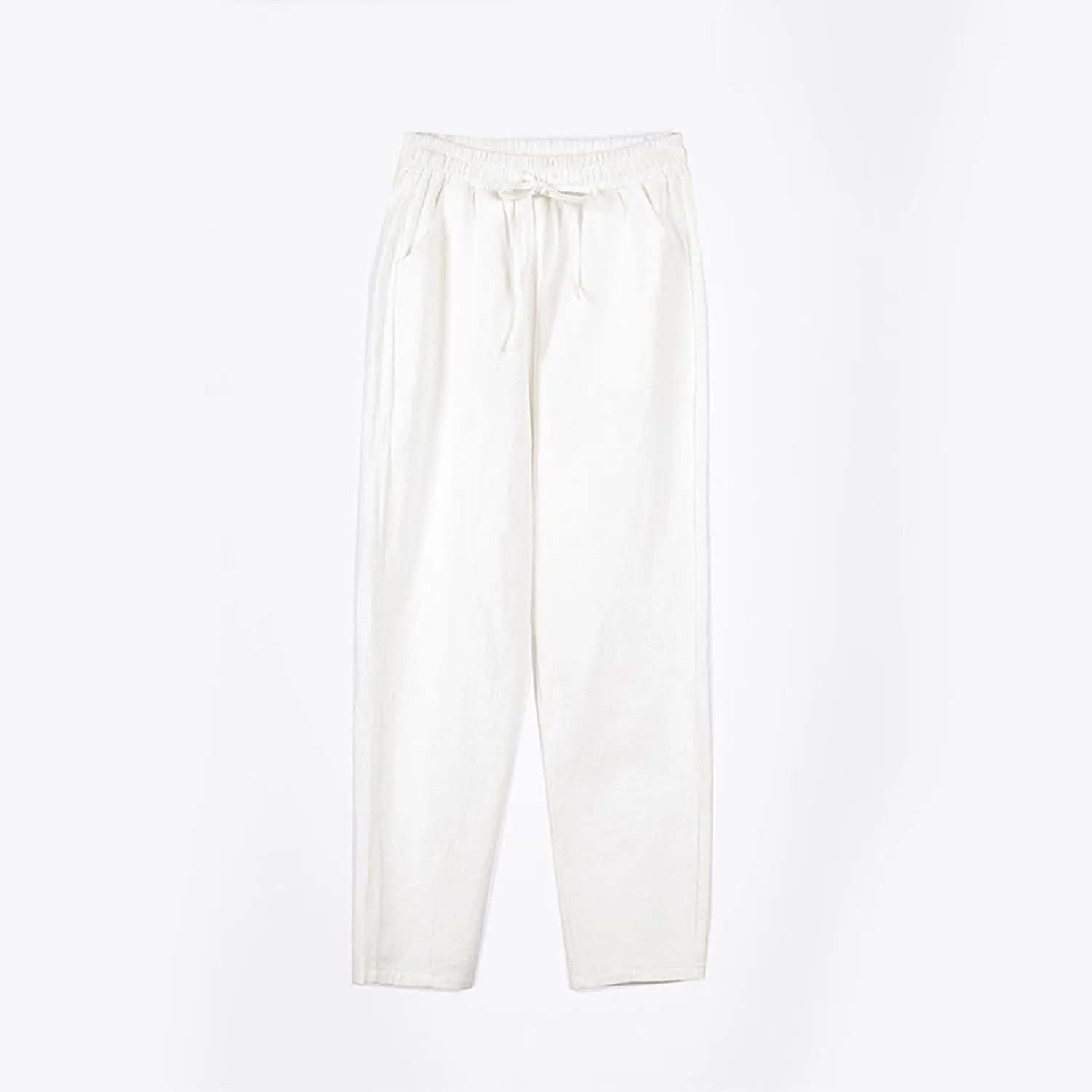 Linen Pants Women Wide Leg Palazzo Pants Drawstring Lounge Pants with Pockets High Elastic Waisted