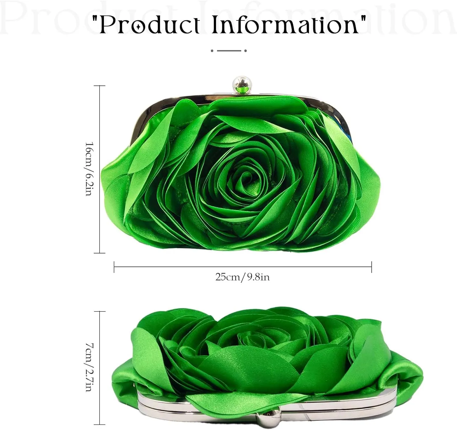 Little Floral Clutch Purse for Women - Elegant Rose Petal Evening Bag with Detachable Chain for Wedding, Gala, Prom
