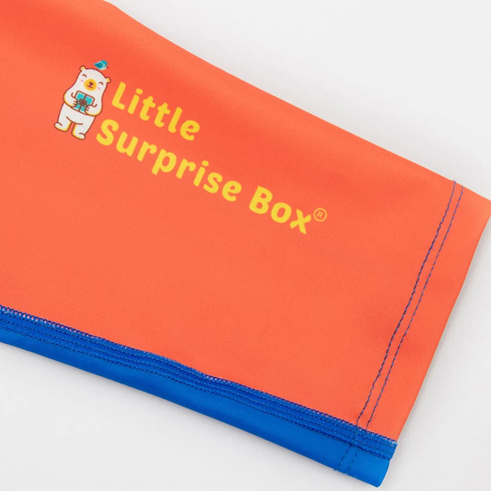 Little Surprise Box,2 pcs Shirt & Shorts set LSB Blue & Orange Space Swimwear Knee length for Kids with UPF 30 
