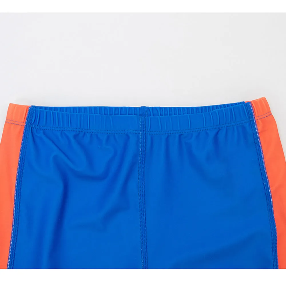 Little Surprise Box,2 pcs Shirt & Shorts set LSB Blue & Orange Space Swimwear Knee length for Kids with UPF 30 