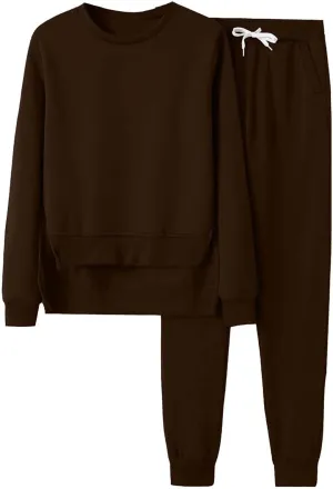 Lounge Sets for Women 2024 Long Sleeve V Neck Cute Sweatsuit Two Piece Travel Outfits Sweatsuits Sweatsuits