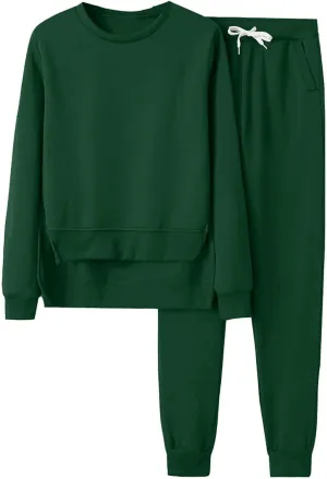 Lounge Sets for Women 2024 Long Sleeve V Neck Cute Sweatsuit Two Piece Travel Outfits Sweatsuits Sweatsuits