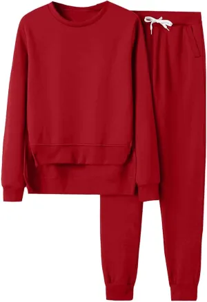 Lounge Sets for Women Two Piece Long Sleeve Crewneck Graphic Shorts Long Sleeve Tops Long Pants Tracksuits