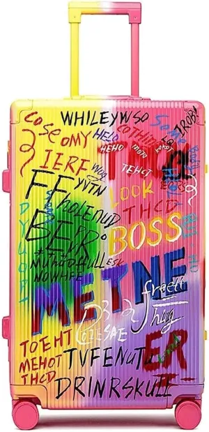 LuggageSuitcases With Wheels Carry On Luggage Large-capacity Suitcases Anti-fall Hard Shell Luggage Cool Graffiti Art Carry On Luggage Fashion Trend Suitcases With Wheels Lightweight ( Size : 28inch
