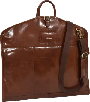 Luxury Leather Suit Carrier Slimline Travel Garment Dress Bag Keswich Chestnut