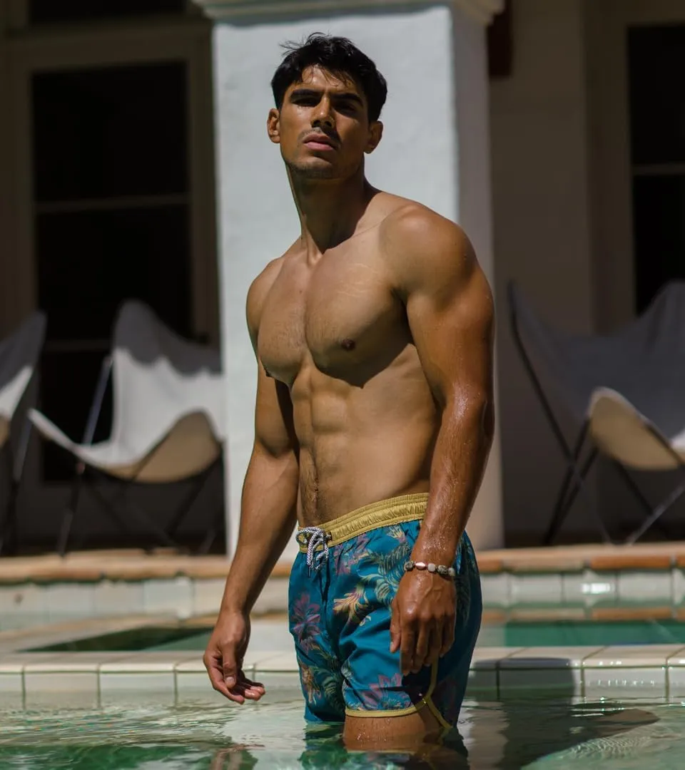 maamgic Mens Boys Short 80s 90s Vintage Swim Trunks with Mesh Lining Quick Dry Swim Suits Board Shorts