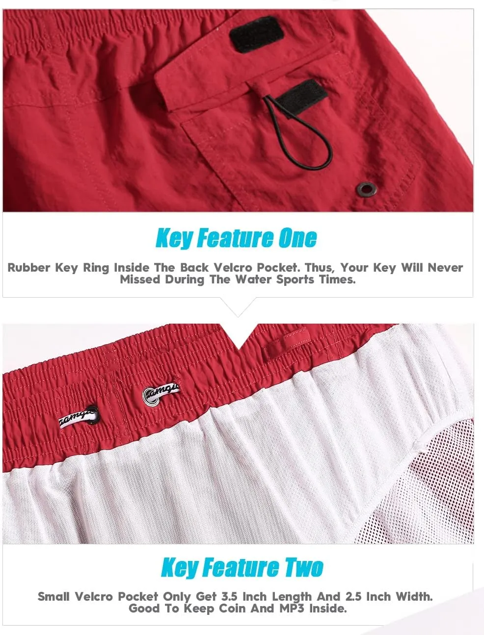 maamgic Mens Swim Trunks 5" with Mesh Lining Quick Dry Bathing Suits for Men Swim Shorts Swimwear