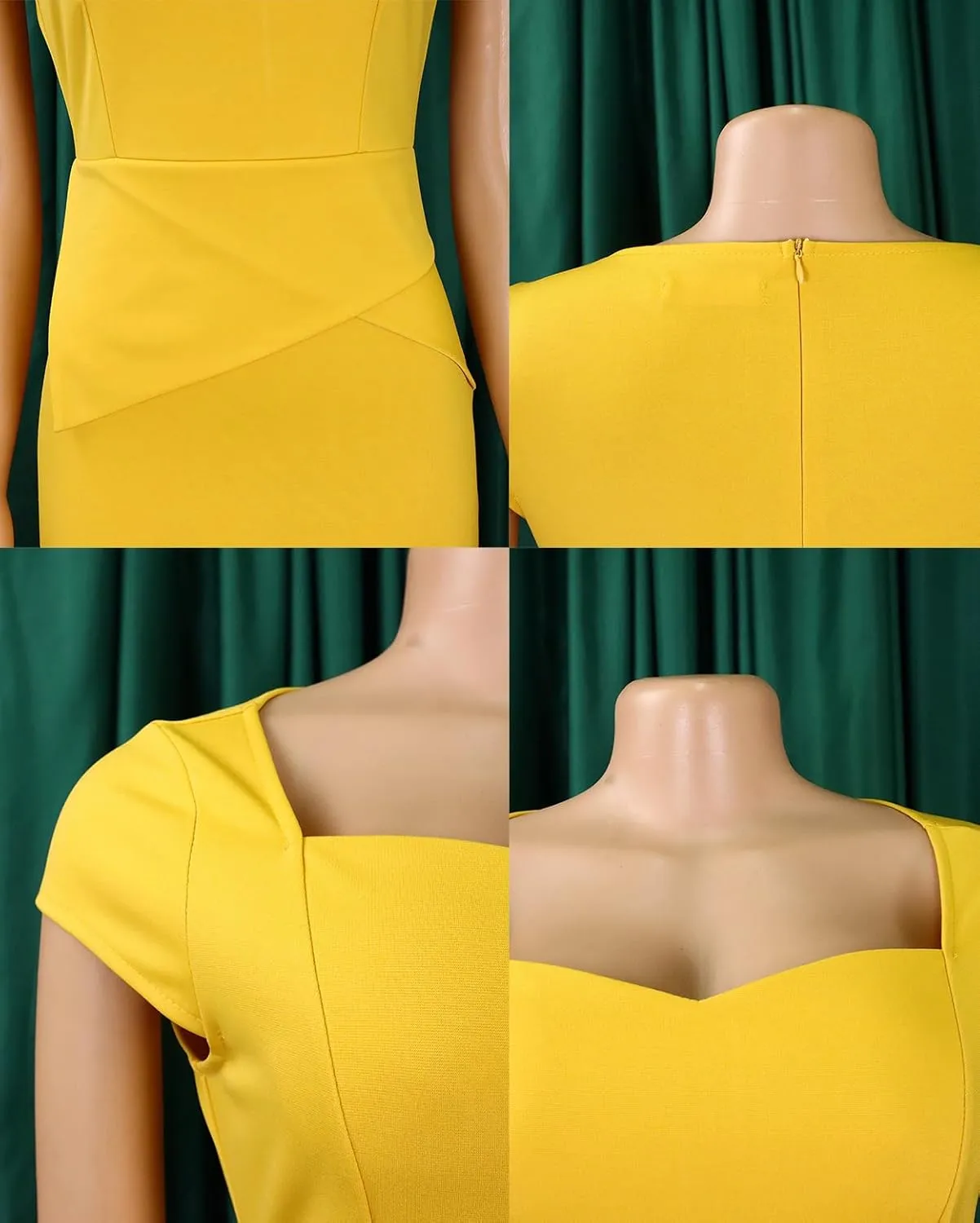 Madam Uniq Women Pencil Dress Plus Size Elegant Business Work Office Dresses Midi Casual Cocktail Bodycon