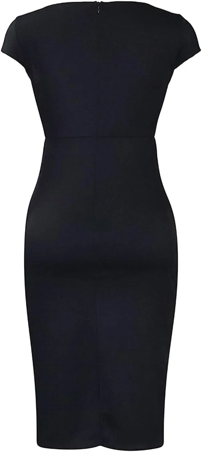 Madam Uniq Women Pencil Dress Plus Size Elegant Business Work Office Dresses Midi Casual Cocktail Bodycon
