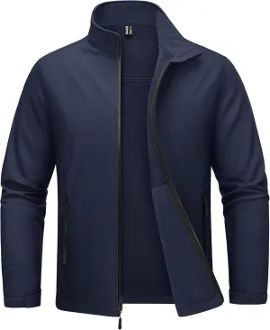 MAGCOMSEN Men's Fleece Lined Softshell Jacket Waterproof Windbreaker Rain Jacket for Tactical Hiking