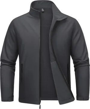MAGCOMSEN Men's Fleece Lined Softshell Jacket Waterproof Windbreaker Rain Jacket for Tactical Hiking