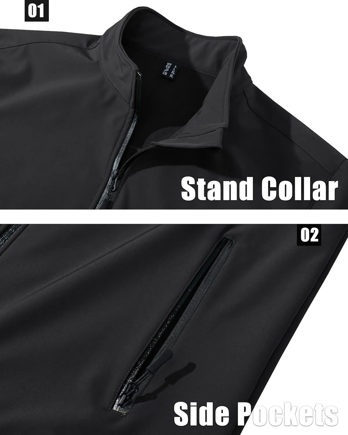 MAGCOMSEN Men's Fleece Lined Softshell Jacket Waterproof Windbreaker Rain Jacket for Tactical Hiking