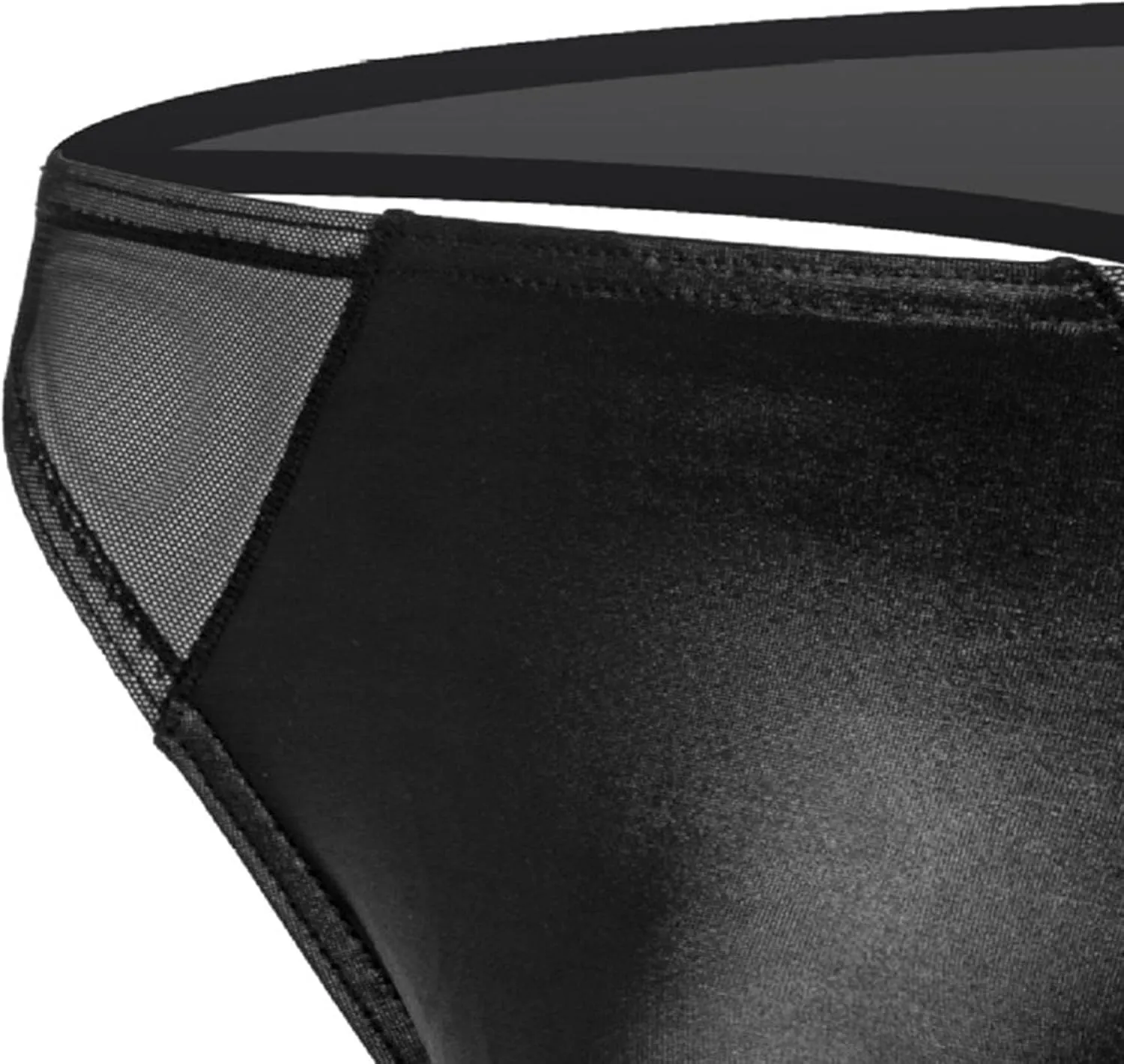 Maiyifu-GJ Men's Sexy Transparent Mesh Thong Performance Breathable Briefs Leather G-String Underwear