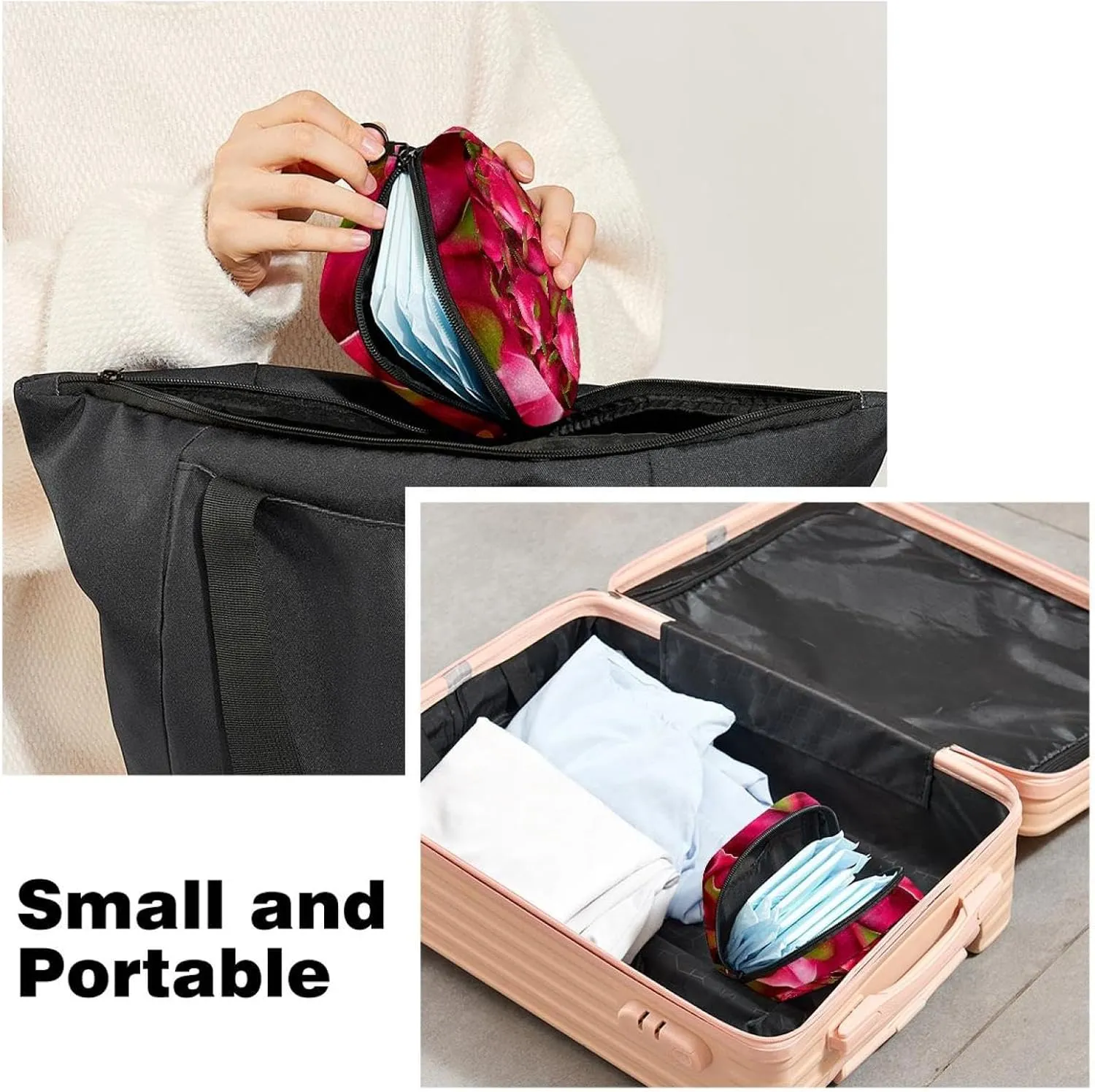 Makeup Bag Dragon Fruit (9) Cosmetic Bag Makeup Pouch Travel Toiletry Bag Organizer Storage Bag for Women Girls