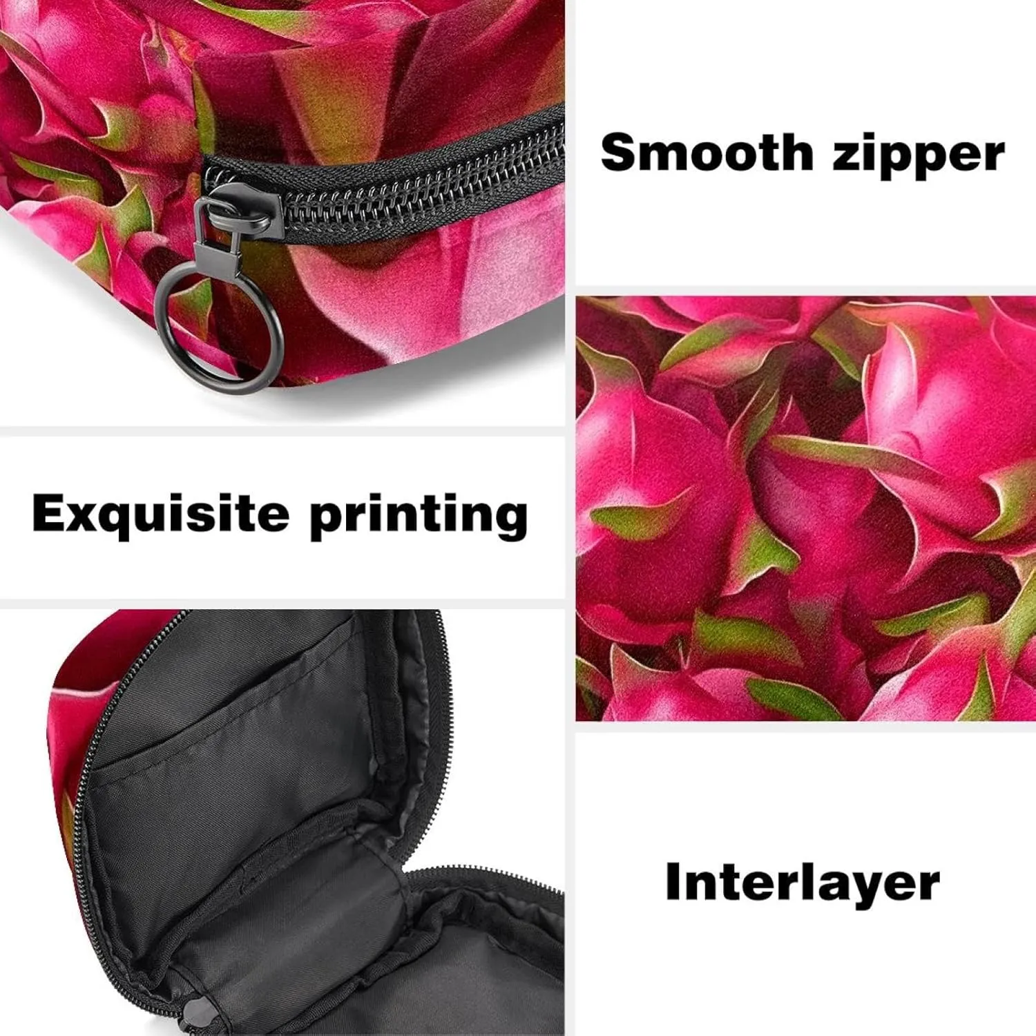 Makeup Bag Dragon Fruit (9) Cosmetic Bag Makeup Pouch Travel Toiletry Bag Organizer Storage Bag for Women Girls