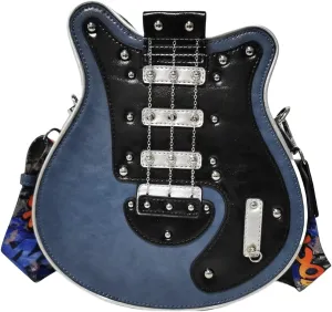 Men and Women Music Guitar Shaped Crossbody Shoulder Bag PU Leather Unique Novelty Guitar Purse