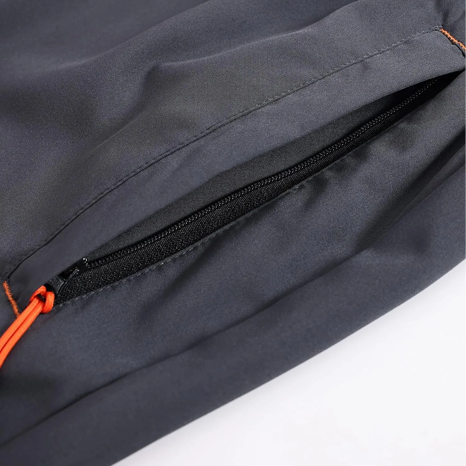 Men's Athletic Hiking Shorts Quick-Dry Waterproof Drawstring Short Reflective Stripe Ice Silk Pant with Zipper Pocket