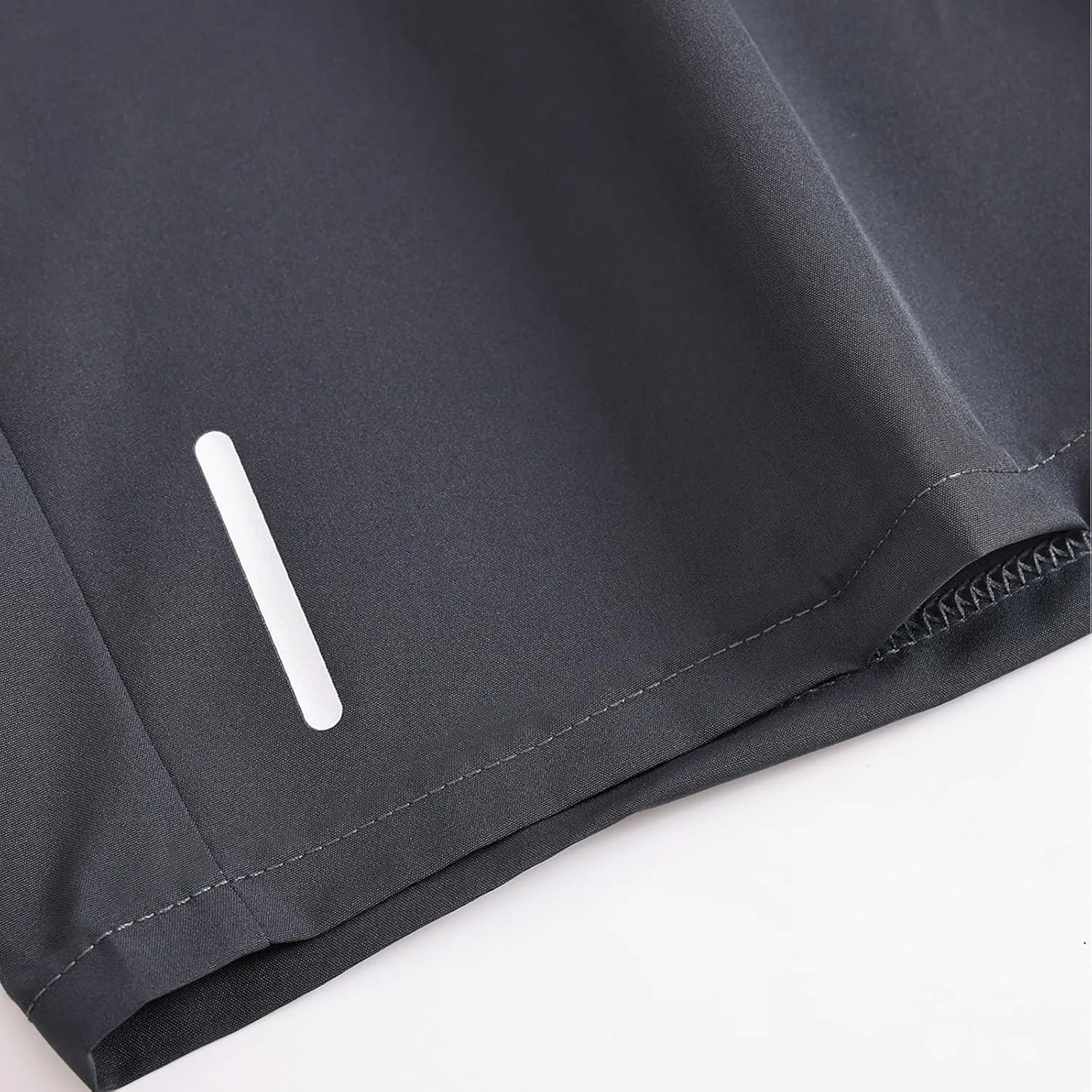 Men's Athletic Hiking Shorts Quick-Dry Waterproof Drawstring Short Reflective Stripe Ice Silk Pant with Zipper Pocket