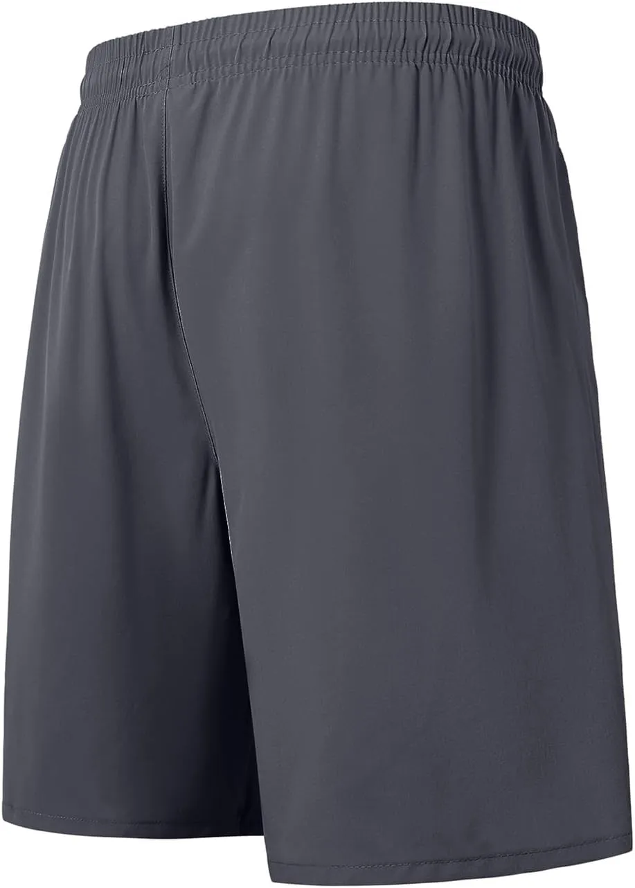 Men's Athletic Hiking Shorts Quick-Dry Waterproof Drawstring Short Reflective Stripe Ice Silk Pant with Zipper Pocket