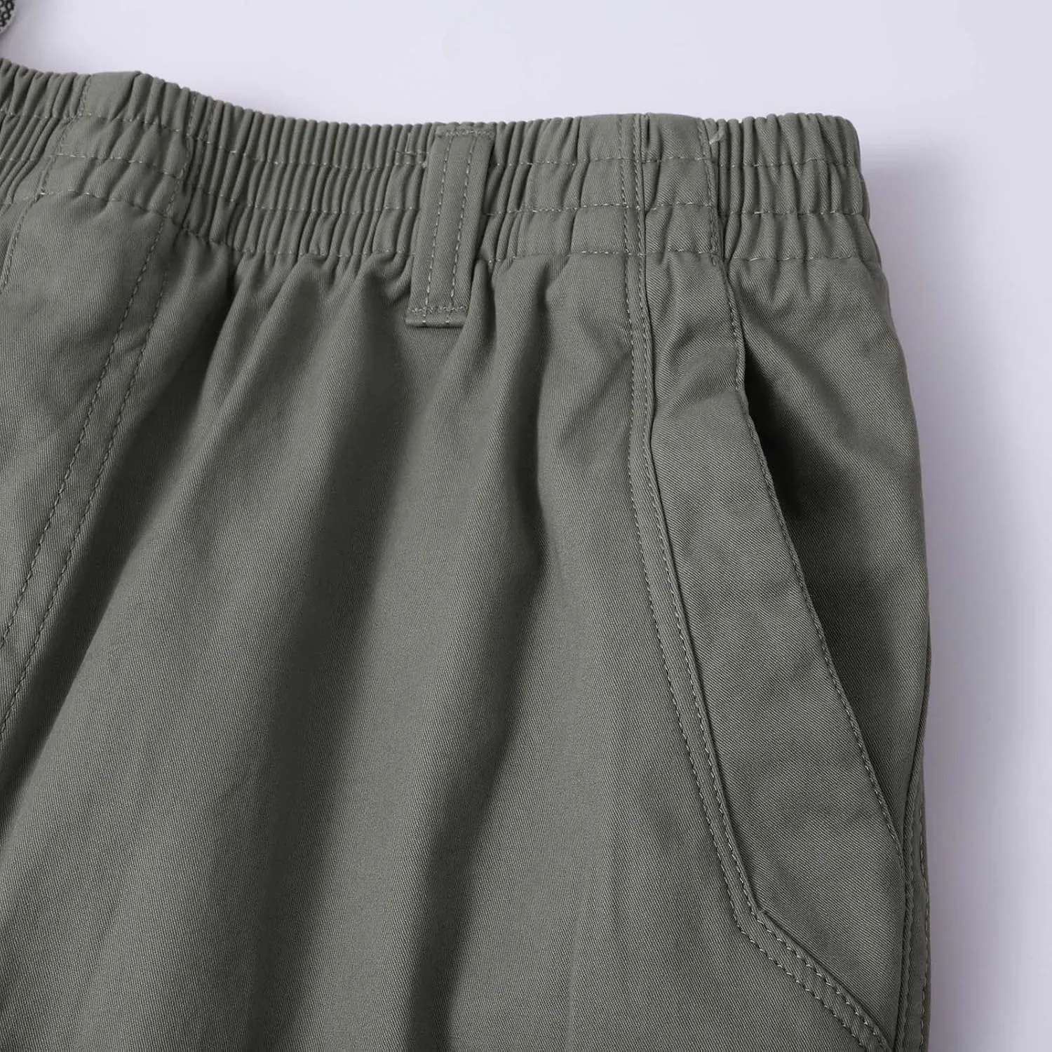 Mens Casual Cargo Pants Loose Fit Open Bottom Outdoor Hiking Pants for Men Elastic Waist Straight Leg Work Trousers