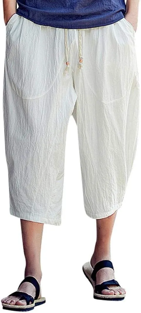 Mens Harem Pants Clearance,Casual Fashion Loose Soft Slim Fit Outdoors Sports Baggy Cropped Trousers