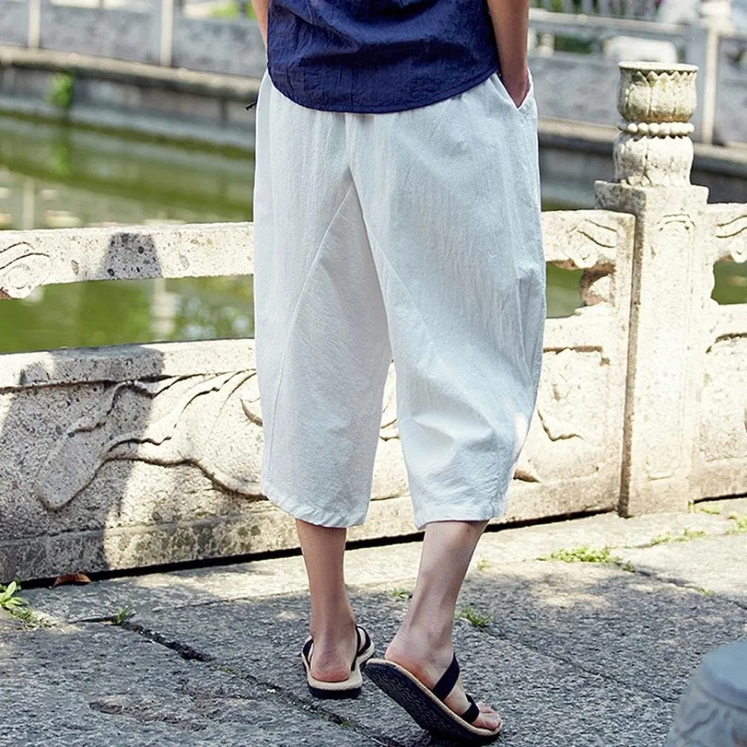 Mens Harem Pants Clearance,Casual Fashion Loose Soft Slim Fit Outdoors Sports Baggy Cropped Trousers