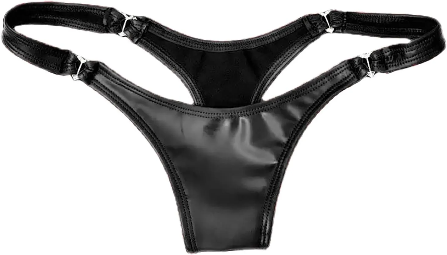 Men's Sexy Faux Leather Shorts Pants Low Rise Ultra Soft Erotic Clubwear Shiny Matte Leather Short Pants