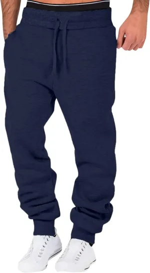 Mens Sweatpants with Pockets Big and Tall Drawstring Pant Mens Cargo Joggers Elastic Waist Slim Fit Punk Cargo Baggy