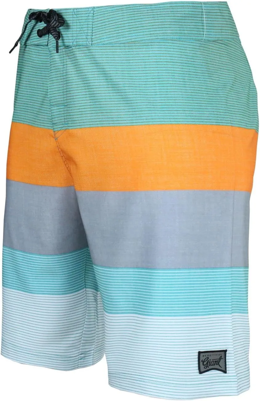Men's Swim Trunks 22 Quick Dry Board Shorts with Key Keeper, No Mesh Lining - Perfect for Surfing & Swimming