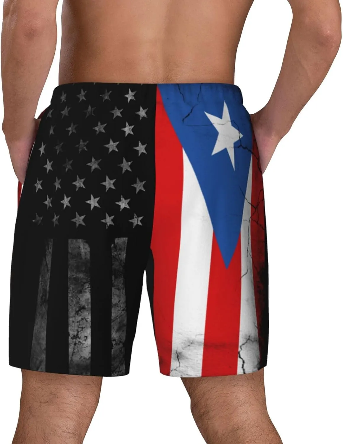 Mens Swim Trunks with Compression Liner 9 Inch Inseam Quick Dry Board Shorts