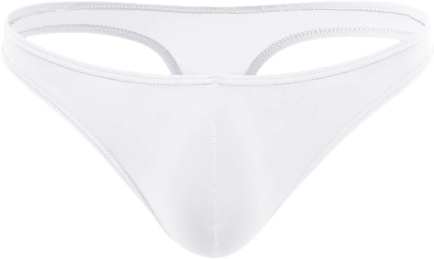 Men's Thong Underwear G-Strings Silk Bikini Underwear Pouch Athletic Panties Briefs Underwear Men's Lingerie White