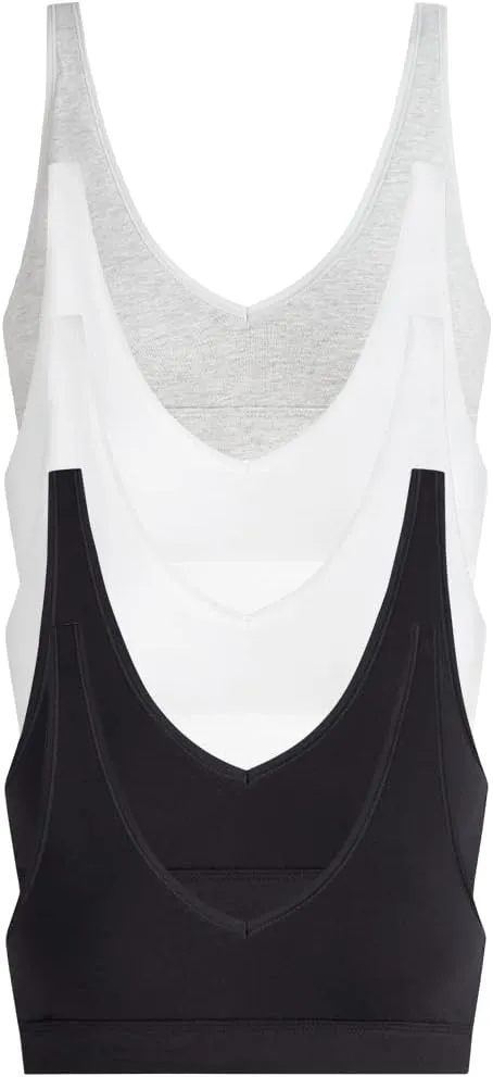 MeUndies Stretch Cotton V-Neck Bra for Women No Underwire - 5 Pack - Amazon Exclusive Fabric