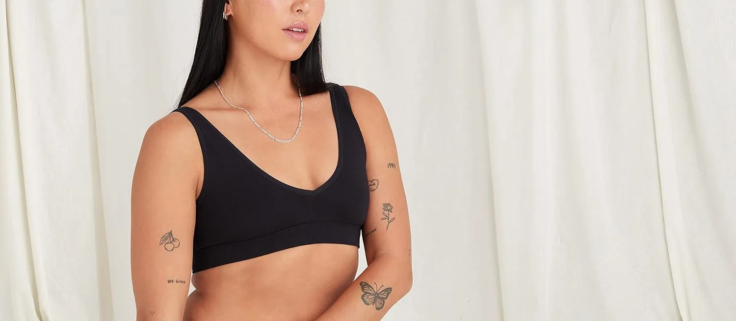 MeUndies Stretch Cotton V-Neck Bra for Women No Underwire - 5 Pack - Amazon Exclusive Fabric