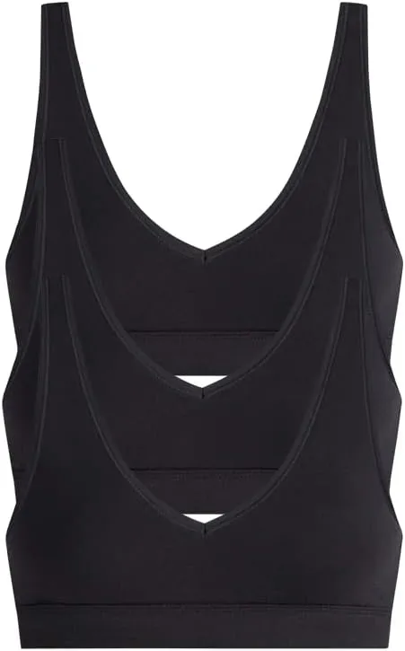 MeUndies Stretch Cotton V-Neck Bra for Women No Underwire - Amazon Exclusive Fabric - 3 Pack